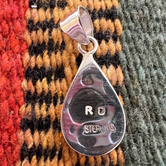 ❤️ Signed Galaxy Pueblo 925 Navajo “RD” Celestial Inlaid Pendant Native American - Picture 3 of 10